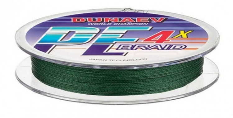 Шнур DUNAEV BRAID PE X4 150м 0,20 мм ярко зеленый