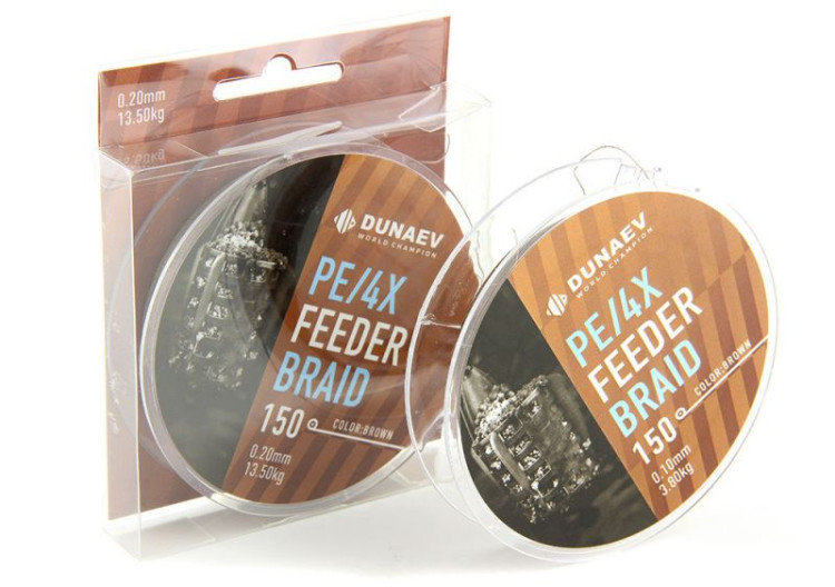 Шнур DUNAEV FEEDER BRAID PE X4 150м 0,10мм коричневый