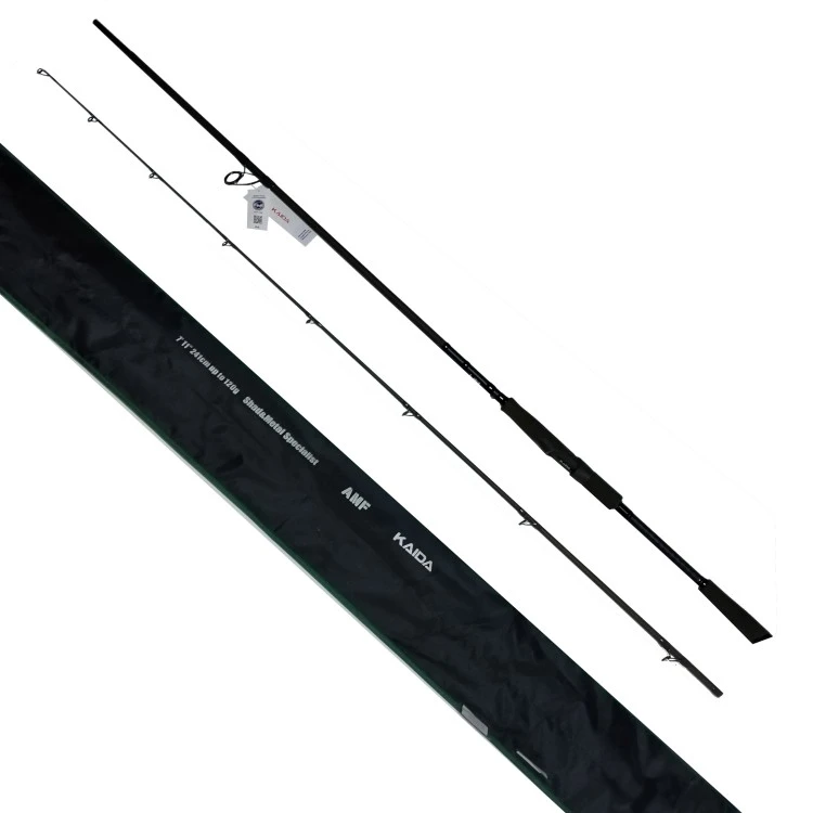 Спиннинг Kaida AMF MEDIUM GAME BLACK, штекерный, тест 7–25 г, длина 251 см