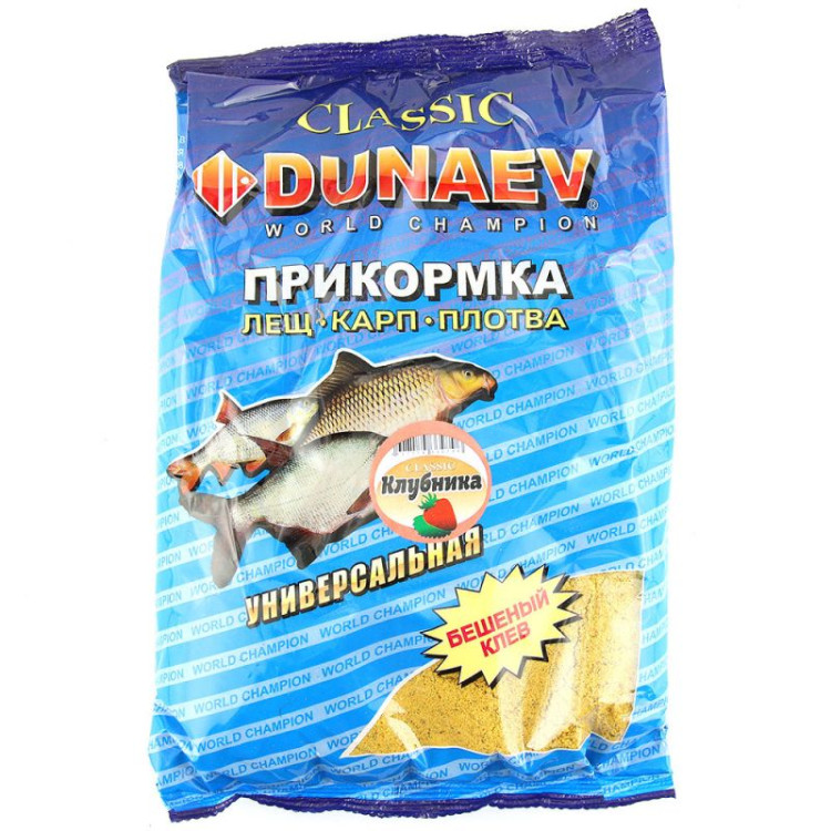 Прикормка DUNAEV КЛАССИКА 0,9кг Универсальная Клубника